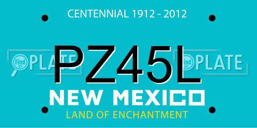 PZ45L New Mexico License Plate