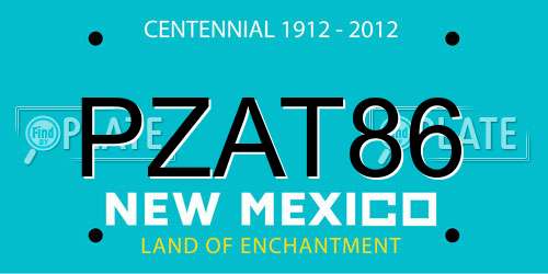 PZAT86 New Mexico License Plate
