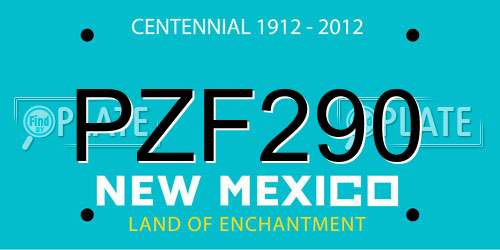 PZF290 New Mexico License Plate
