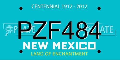 PZF484 New Mexico License Plate
