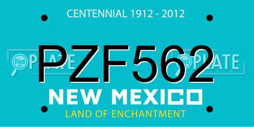 PZF562 New Mexico License Plate
