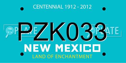 PZK033 New Mexico License Plate