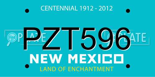 PZT596 New Mexico License Plate