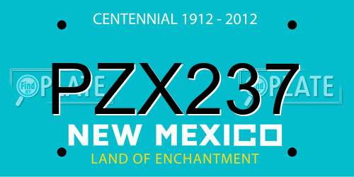 PZX237 New Mexico License Plate