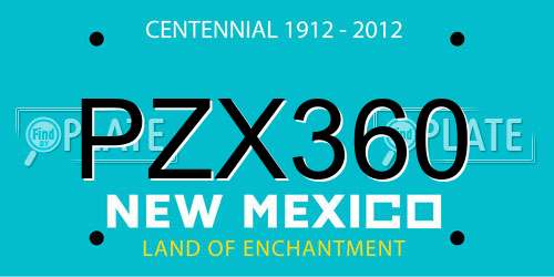 PZX360 New Mexico License Plate