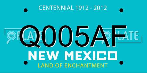 Q005AF New Mexico License Plate