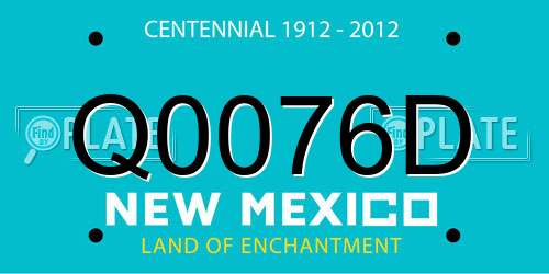 Q0076D New Mexico License Plate