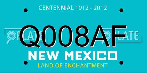 Q008AF New Mexico License Plate