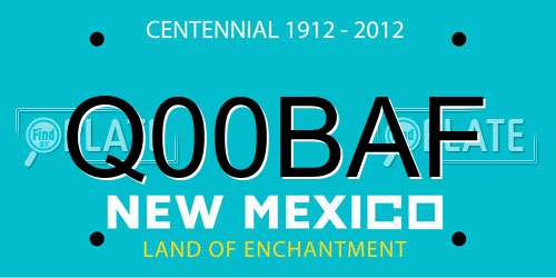 Q00BAF New Mexico License Plate