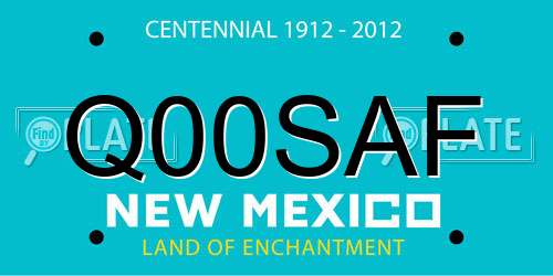 Q00SAF New Mexico License Plate