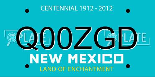 Q00ZGD New Mexico License Plate