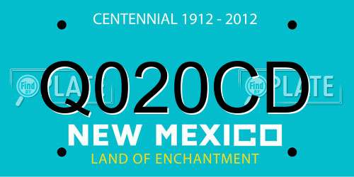 Q020CD New Mexico License Plate