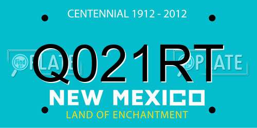 Q021RT New Mexico License Plate