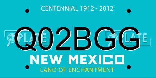 Q02BGG New Mexico License Plate