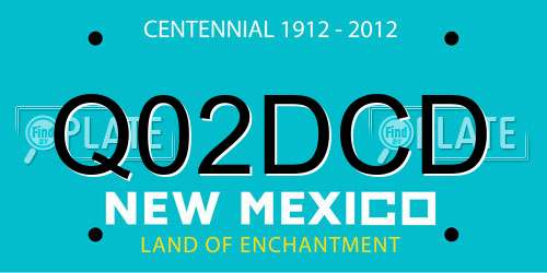 Q02DCD New Mexico License Plate