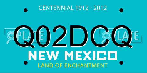 Q02DCQ New Mexico License Plate