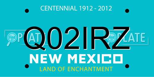 Q02IRZ New Mexico License Plate