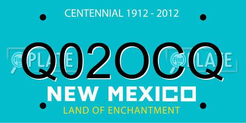 Q02OCQ New Mexico License Plate