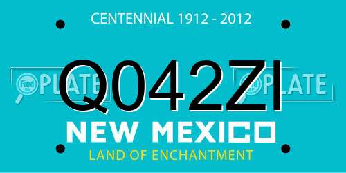 Q042ZI New Mexico License Plate