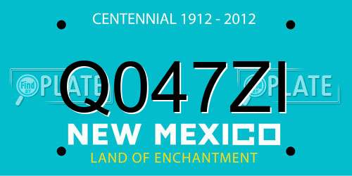 Q047ZI New Mexico License Plate