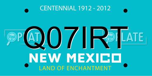 Q07IRT New Mexico License Plate