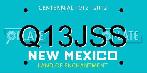 Q13JSS New Mexico License Plate