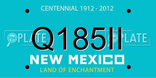 Q185II New Mexico License Plate