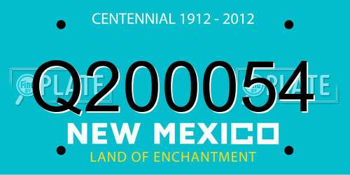 Q200054 New Mexico License Plate