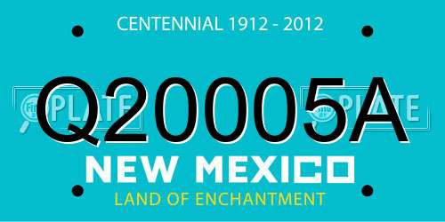 Q20005A New Mexico License Plate