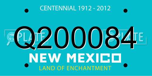 Q200084 New Mexico License Plate