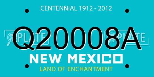 Q20008A New Mexico License Plate