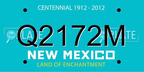 Q2172M New Mexico License Plate