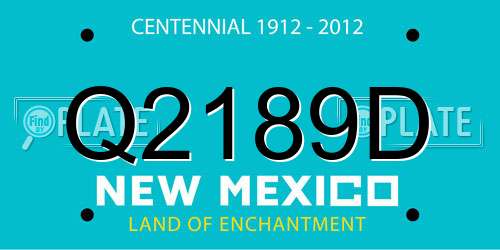 Q2189D New Mexico License Plate