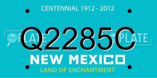 Q2285C New Mexico License Plate