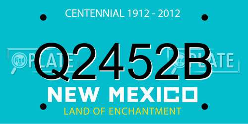 Q2452B New Mexico License Plate
