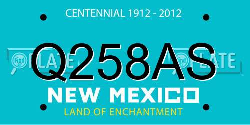 Q258AS New Mexico License Plate