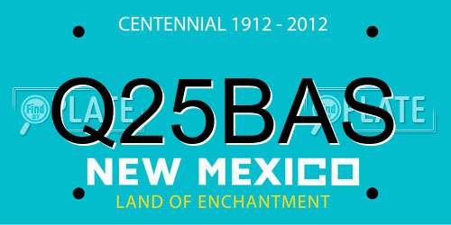 Q25BAS New Mexico License Plate