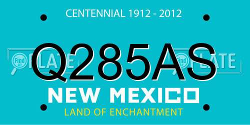 Q285AS New Mexico License Plate
