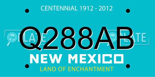 Q288AB New Mexico License Plate