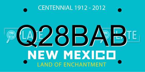 Q28BAB New Mexico License Plate