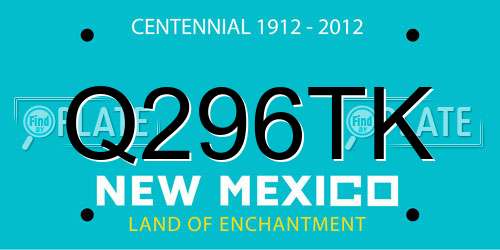 Q296TK New Mexico License Plate