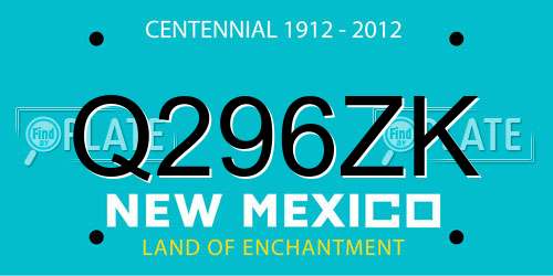 Q296ZK New Mexico License Plate