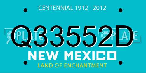 Q33552D New Mexico License Plate