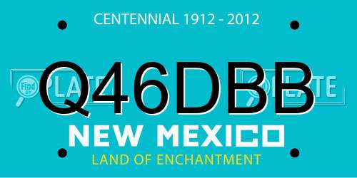 Q46DBB New Mexico License Plate