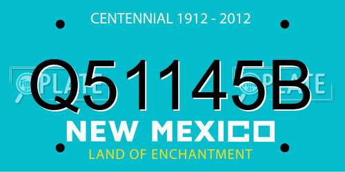Q51145B New Mexico License Plate