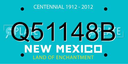 Q51148B New Mexico License Plate