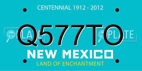 Q577TO New Mexico License Plate