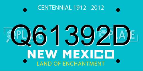 Q61392D New Mexico License Plate