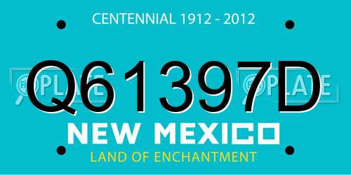 Q61397D New Mexico License Plate