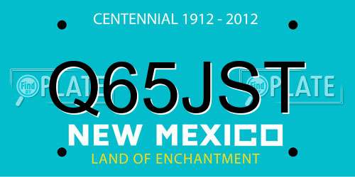 Q65JST New Mexico License Plate